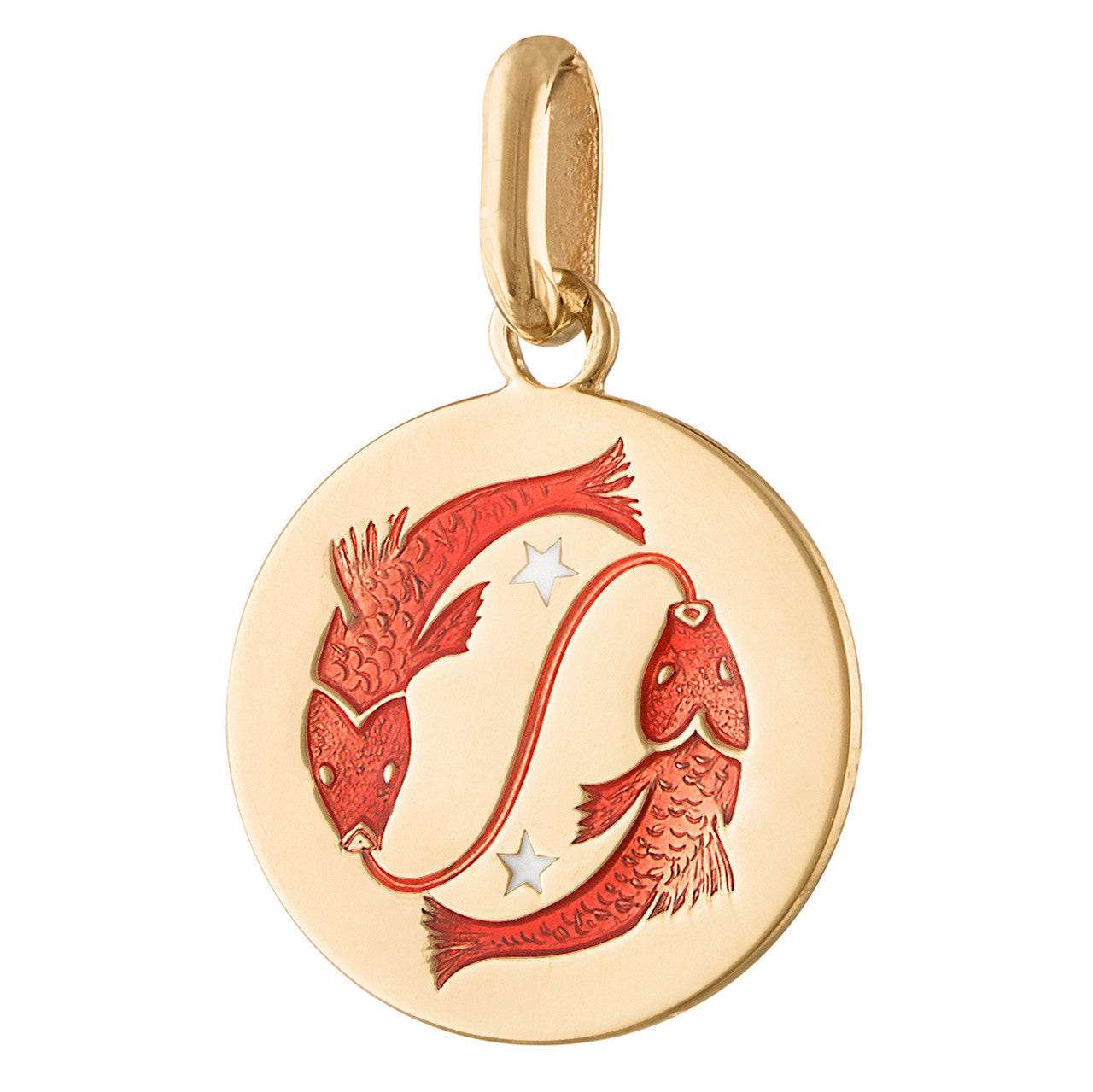 Pisces Enamel Zodiac 14K Gold Charm